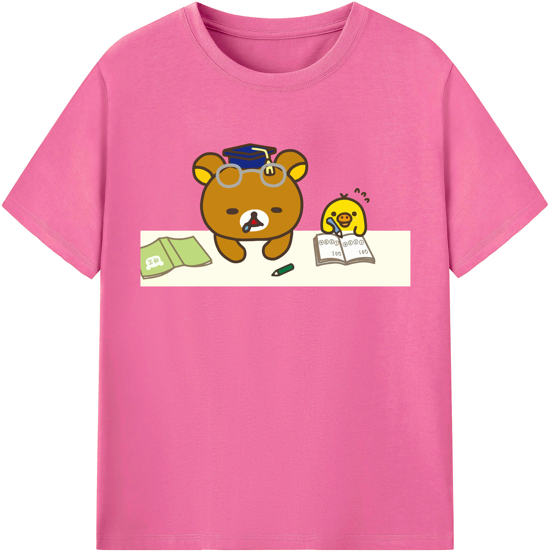 （画像用） リラックマ リラックマ キイロイトリ Rilakkuma Korilakkuma Kiiroitori レディースカジュアルプリントTシャツ（綿100％）